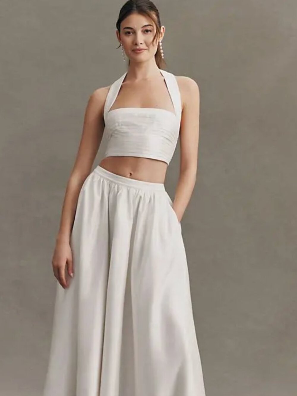 bhldn - taffeta halter skirt set